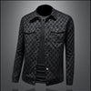 Minglu Spring Autumn Men's Jackets Luxury Letter Flocking Printed Single Breasted Black Male Outerwear Fashion Man Coats 5XL