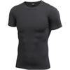 Compression Quick dry T-shirt Men Running Sport Skinny Short Tee Shirt Male Gym Fitness Bodybuilding Workout Black Tops Clothing