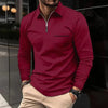 Men's Fashion POLO Shirt Autumn Long Sleeve Lapel Zipper Pocket Business Casual Shirt Golf T-shirt Pullover Street Wear XS-XL