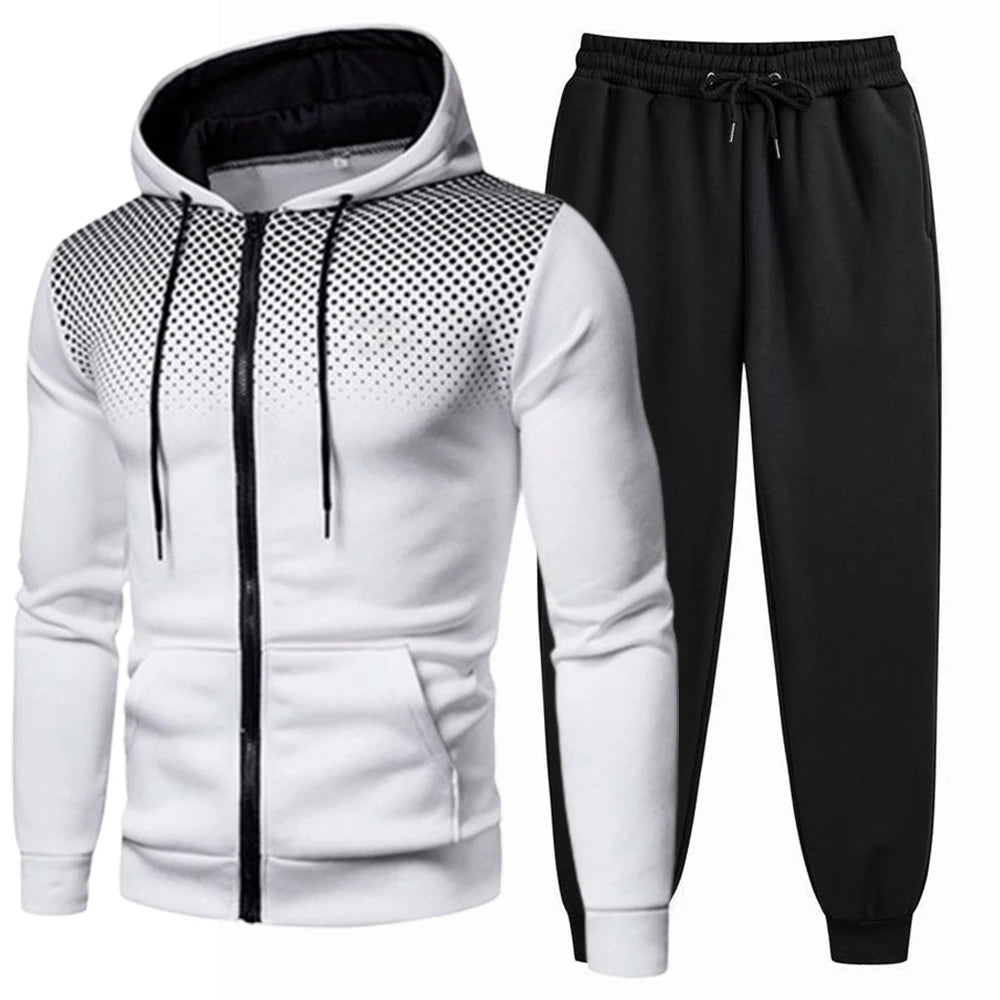 Mens Tracksuits Men's Clothing Men Sets Hoodie Set Zipper Sweatshirt Casual Sport Sweatpants Man Sweat Suit Set Running