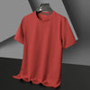 Men's New Waffle Round Neck Short Sleeved T-shirt Summer Comfortable Top