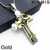 KISMIS 1PC Stainless Steel Cross Necklace Pendant Jewelry Catholic and Christian Jesus Amulet