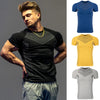 Summer New Men's T-Shirts Sports Fitness Quick Drying Breathable High Elasticity Tight Clothing Gym Running Training Clothes