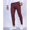 European and American Men's Solid Color Textured Casual Ankle-length Pants Fashionable Tapered and Slim-fit All-season Men Pants