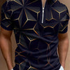 Fashion Men's 3D Printed Polo Shirts Male Turn-Down Collar T Shirt Tops