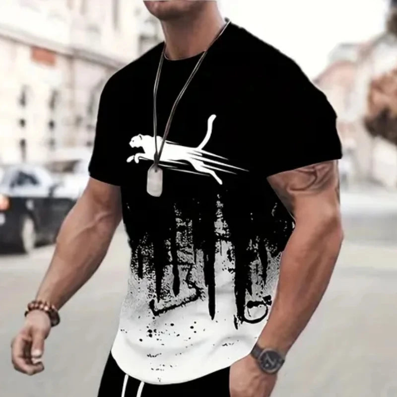 Animal T-Shirts For Men 3d Print T-Shirt Mens Sports T-Shirt Street Fashion Short Sleeve Tee Shirts Loose Oversized Men Clothing