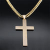 Punk Hip Hop Black Cross Pendant Necklace for Women Men Stainless Steel Gold Color Male Jesus Christ Chain Jewelry colar N8236S0