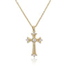 NEWBUY Gold Color Jesus Cross Pendant Stainless Steel Chain Necklace For Women Men Classic Design Christain Jewelry Gift