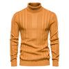 AIOPESON Slim Fit Pullovers Turtleneck Men Casual Basic Solid Color Warm Striped Sweater Mens New Winter Fashion Sweaters Male