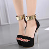 Fashion Design Metal Ankle Cover Strap Women Sexy 16CM Sandals Platform High Heels Party Club Stripper Pole Dance Shoes