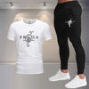 men's sports fashion suit 100% cotton T-shirt Shorts 2-piece suit sports casual men's wear