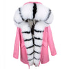 MAOMAOKONG Winter Women Real Fur Coat Fox Fur Liner Warm Jacket With Natural Fur Collar Silver Fox Big Collar Long Parkas