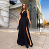 Summer Women Party Maxi Dress Cross V-neck Bowknot Strap X-long Club Vestidos Female Side Split Elegant Lady Long Dresses