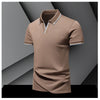 POLO shirt men's summer fashion ice silk quick drying short sleeved T-shirt solid color loose business collar pure cotton top