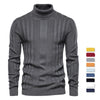 AIOPESON Slim Fit Pullovers Turtleneck Men Casual Basic Solid Color Warm Striped Sweater Mens New Winter Fashion Sweaters Male