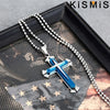 KISMIS 1PC Stainless Steel Cross Necklace Pendant Jewelry Catholic and Christian Jesus Amulet