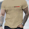 Men's 100% cotton summer loose PARIS Creative Letter print casual slim fit round neck short sleeved T-shirt top