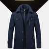 Men's Autumn/Winter Business Woolen Overcoat Fashionable Double Collar Anti-Cold Nestle Jacket Cross-Border Woolen Overcoat