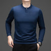 High-quality Men's Long-sleeved T-shirt, Casual, Versatile Men's Daily Henley Shirt, Autumn Thickened Men's O-neck Undershirt.