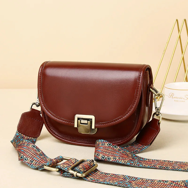 New Style Real Leather Women's Bag Vegetable Tanned Genuine Cow Leather Single Shoulder Messenger Bag Lady Popular Purse