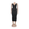 European V Neck Strap Solid Bodycon Dress Summer Casual Female Party Sexy Dresses Vestidos