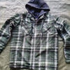 Mens Long Sleeve Winter Hooded Coats Fleece Lined Flannel Plaid Shirts Jacket Button Down Sherpa Jackets with Hood