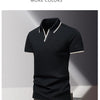 POLO shirt men's summer fashion ice silk quick drying short sleeved T-shirt solid color loose business collar pure cotton top