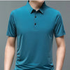 Solid Color Short-sleeved T-shirt Ice Silk Breathable Men's Business Casual Polo Shirt