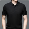 Summer New Men's Lop-up Hollow Short-sleeved Polo Tee Shirt Ice Silk Breathable Business Fashion T-Shirt Male Brand Clothes