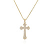 NEWBUY Gold Color Jesus Cross Pendant Stainless Steel Chain Necklace For Women Men Classic Design Christain Jewelry Gift