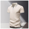 POLO shirt men's summer fashion ice silk quick drying short sleeved T-shirt solid color loose business collar pure cotton top