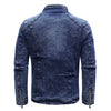 ABOORUN Fleece Denim Jacket Men Streetwear Motorcycle Biker Coats Slim fit Jackets Male Clothes