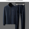 High-end four-sided men's casual coat autumn high-end fashion elastic stand collar cardigan sport suit men