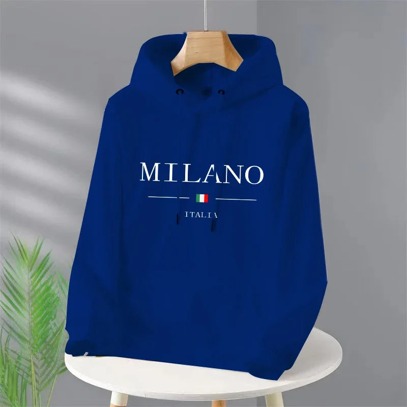 Luxury Brand Milan Fashion Hoodies Long Sleeve Pullover Hooded Sweatshirts Unisex Print Hoodies Casual Streetwear Men's Clothing