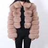 Maomaokong Real Fur Jacket  Women Winter Short Natural real Fox Fur Lady Zipper Fur Coat Female Warm Jacket  with Collar