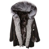 MAOMAOKONG 2023 Red Fox Fur Liner Parkas Real Fur Collar Coat Thick Warm Female Inner Fur Luxury Jacket Woman