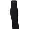 Elegant Strapless Ruched Bodycon Black Long Dress Women Sexy Off Shoulder Sleeveless Backless Folds Party Evening Prom Dresses