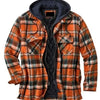 Mens Long Sleeve Winter Hooded Coats Fleece Lined Flannel Plaid Shirts Jacket Button Down Sherpa Jackets with Hood