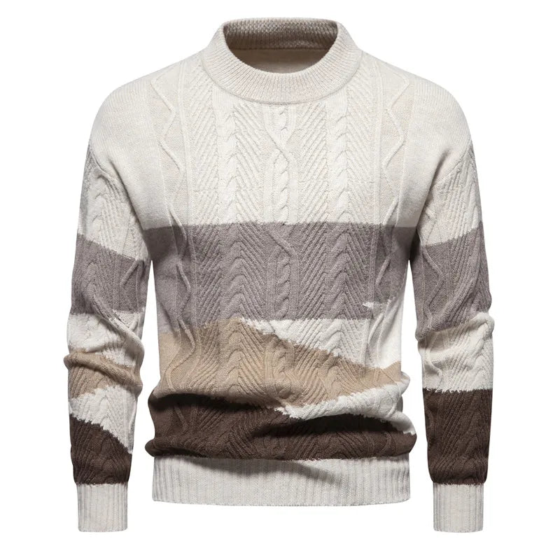 Men's Autumn and Winter New Trend Fashion Sweater Knitted Bottom Shirt Tops