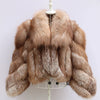 FURHYCFOX Hot sales Fashion New Women's Winter Warm Natural Fur Jackets Lady Luxry Crop Coat Turn-down Collar Fox Fur Coats