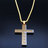 Christian Jesus Cross Necklace Chain for Men Stainless Steel Gold Color Bible Prayer Man Male Jewelry collar hombre N2005S02