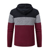 new men's autumn and winter sweater coat trend color matching hooded sweater