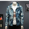 Minglu Spring Autumn Hooded Men's Jackets Luxury Allover Printed Zipper Sport Casual Male Coats Fashion Man Overcoat 4XL