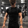 High quality spandex Men Running T Shirt Quick Dry Fitness Shirt Training exercise Clothes Gym Sports Shirts  Short Sleeve Tops