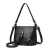 Solid Soft Leather Handbag for Women Casual Crossbody Bag for Daily Commute Multi Compartment Zipper Shoulder Bags Female Sac