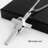 Simple Cross With Circle Pendant Necklaces Stainless Steel Chain Christ Cruz Necklace For Men Boys Cool Neck Jewelry Collier