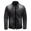 ABOORUN Fleece Denim Jacket Men Streetwear Motorcycle Biker Coats Slim fit Jackets Male Clothes