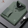 New Long Sleeve Polo Shirts Waffle Men's Long Sleeve T-shirt Spring Lapel Business Casual Polo Shirt Elastic Base Shirt Top