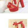 Women High Heel Shoes Sexy Party Nightclub Platform Elegant Sandals Wedding Shoes Bridal Pumps Summer Peep Toe Luxury Thick Heel