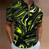 Optical Illusion Men's Abstract 3D Print Zip Polo Outdoor Daily Wear Streetwear Polyester Short Sleeve Turndown Zip Polo Shirts